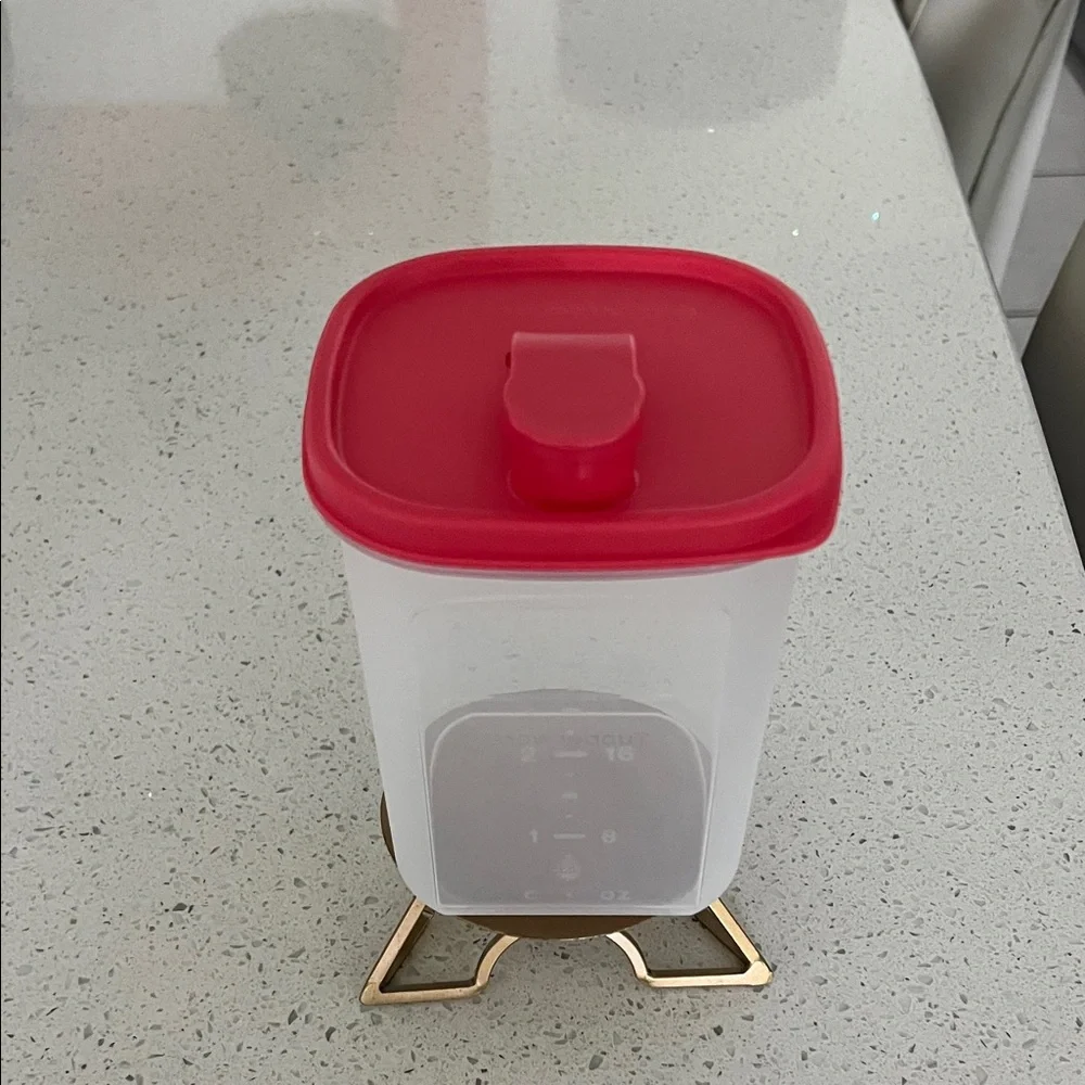Tupperware Coral-Lid Food/ Liquid Storage Container with Pour Spout - Picture 3 of 5